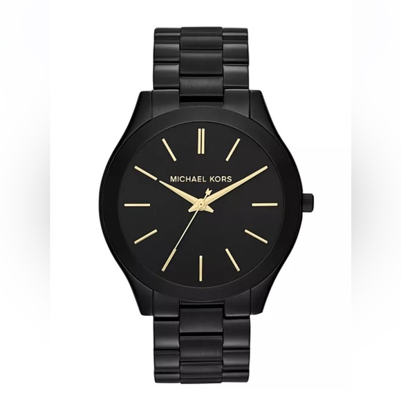 Michael Kors Unisex Slim Runway Black-Tone Stainless Steel Bracelet Watch 42mm - Picture 7 of 11